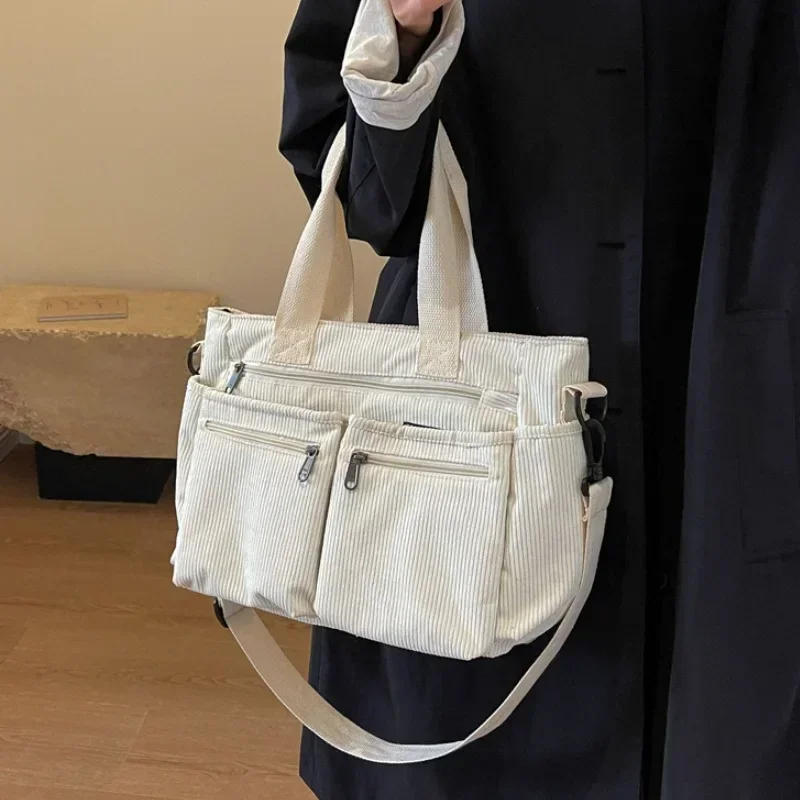 Casual Corduroy Messenger Bags Large Capacity Commuter Mummy Portable Shoulder Bag Multi Layers Camping Tote bags Мужская сумка