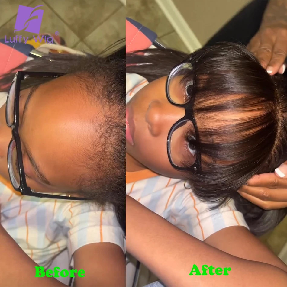 HD Lace Fringe Bangs Invisible Hairline 6x1 Virgin Human Hair For Women Reusable Swiss Lace Edges Hairpieces With Baby Hair