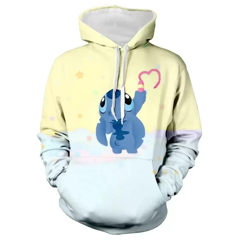 

Disney Classic Anime Lilo & Stitch Autumn and Winter Hooded New Stitch Hoodies For Boys Girls Kids Hoodies Children Cotton Tops