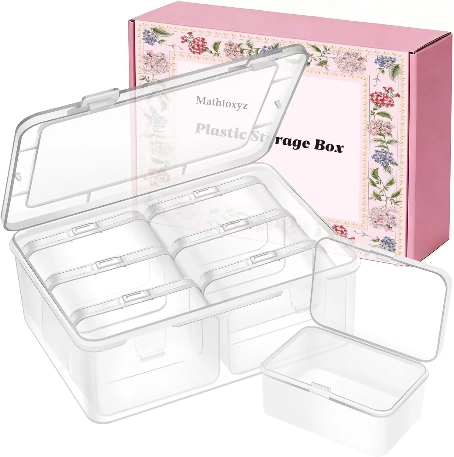 

Clear Rectangle Bead Organizer Cases, Plastic Storage Boxes for Jewelry DIY Crafts Nails Screws