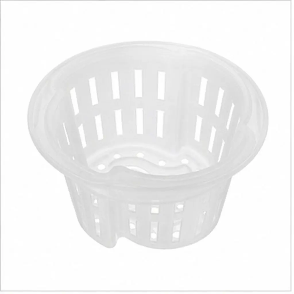 4Pcs Hydroponic Vegetable Planter Pots Thickened Plastic Mesh Net Cups Root Control Aeration Drainage for Balcony Rooftop Small