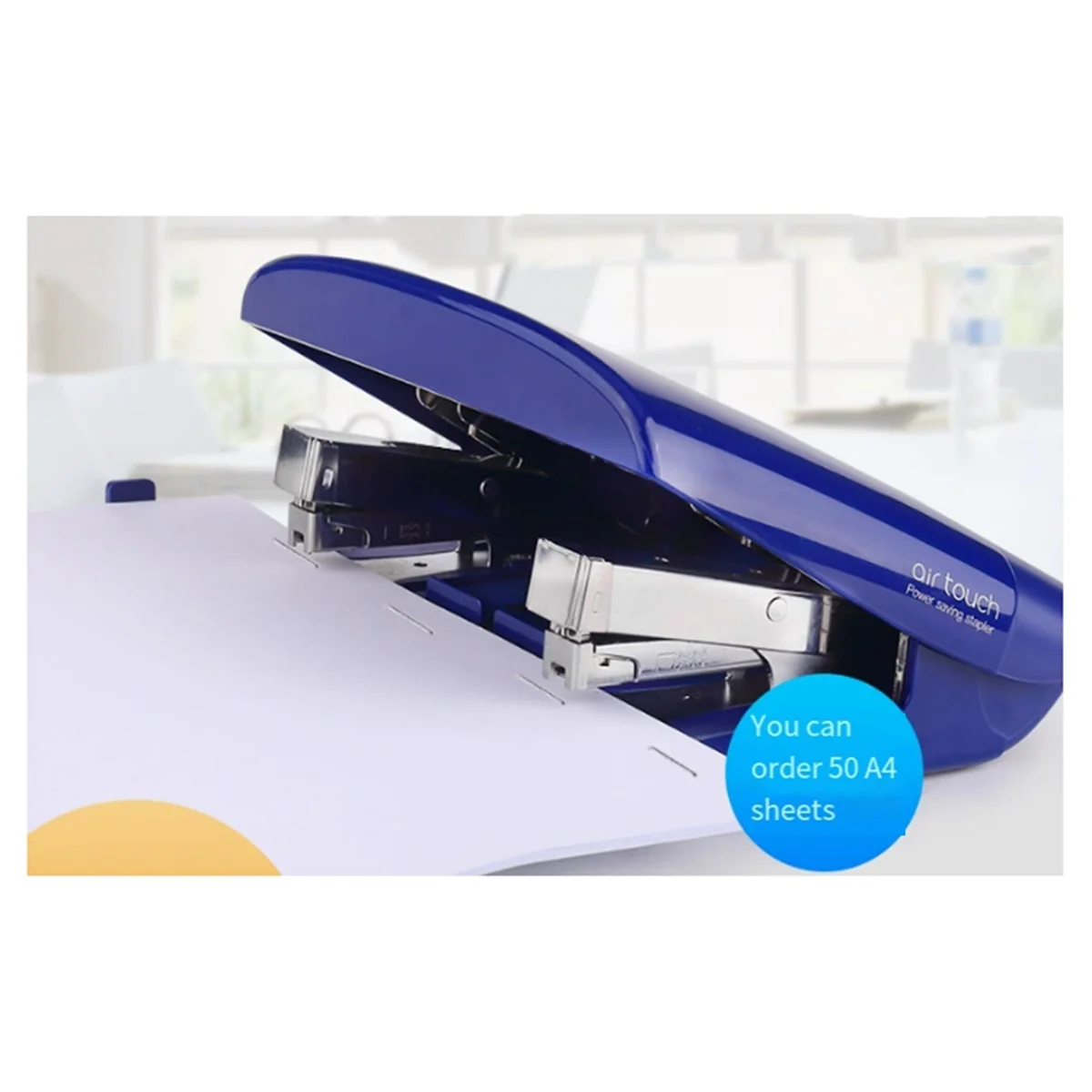 

AA98 55Y2 Double Effortless Standard Stapler 50 Pages Two End Document Stapler 24/6 26/8 Needles