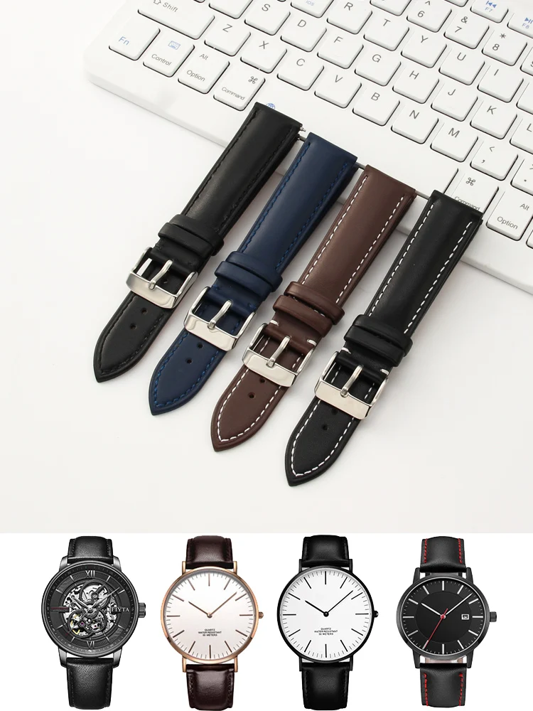 For Fila FLM38-793 737/FLL38-794 737 Men and Women Couple Genuine Leather Watch Band 18 20mm