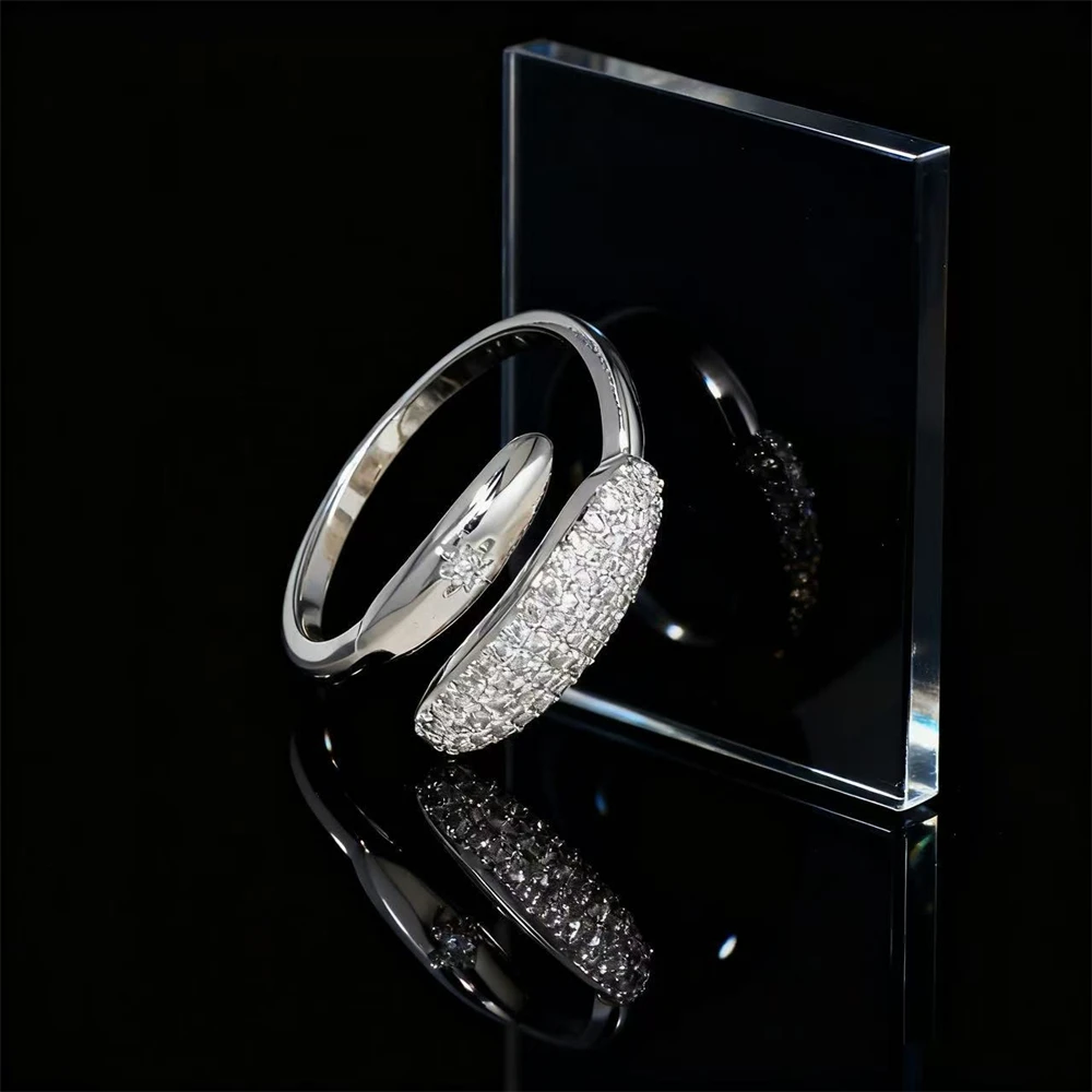 أفضل بيع الهيب هوب الزركون مطلي الحد الأدنى الأزياء المفتوحة الدائري مجوهرات للجنسين التبعي #5