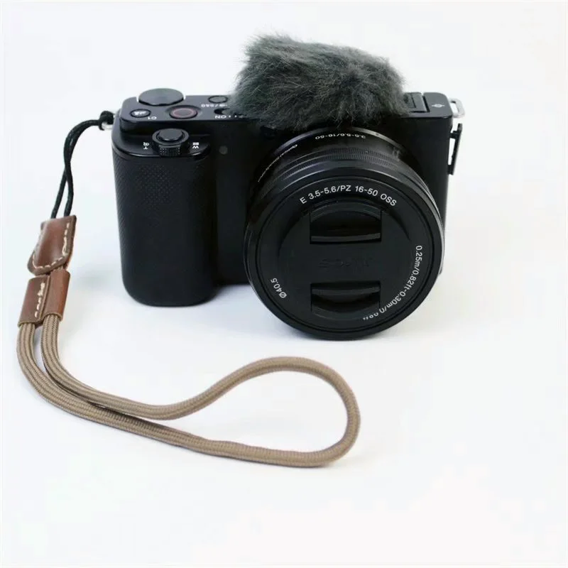 สายรัดข้อมือพร้อมหนัง PU สำหรับกล้อง Canon Nikon SONY Olympus FUJI DC