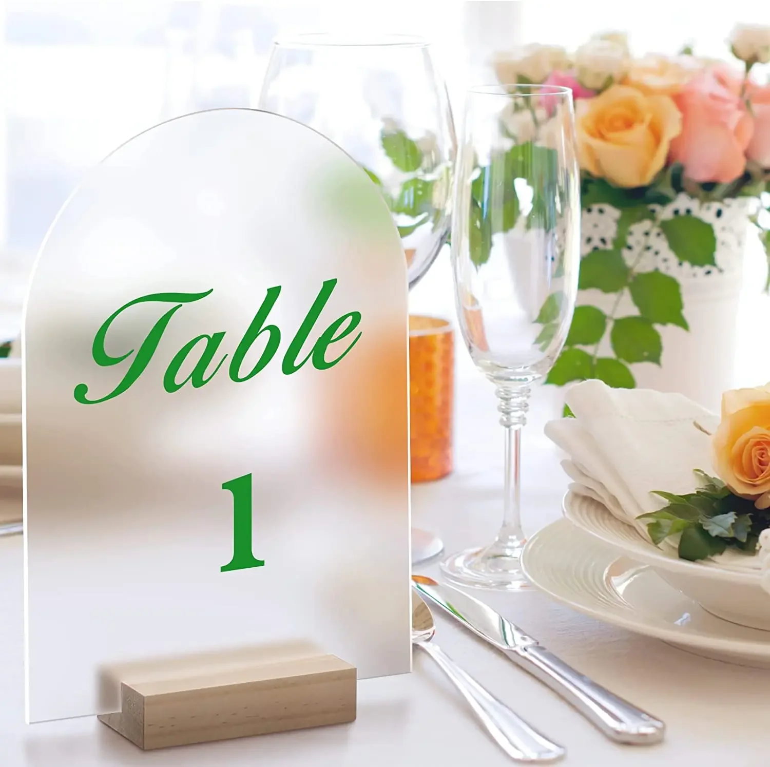 Blank Arched Acrylic Table Number Sign Plexiglass Frosted Wedding Place Card for Party Decor DIY Event Seat Guest Name Tag