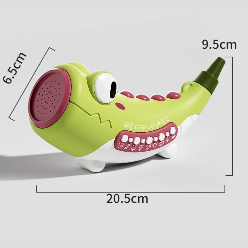 Brinquedo de Dinossauro com Chifres para Crianças, 30 Efeitos Sonoros Engraçados, Instrumento Musical Eletrônico, Educação Infantil, Treinamento de Respiração, Presente