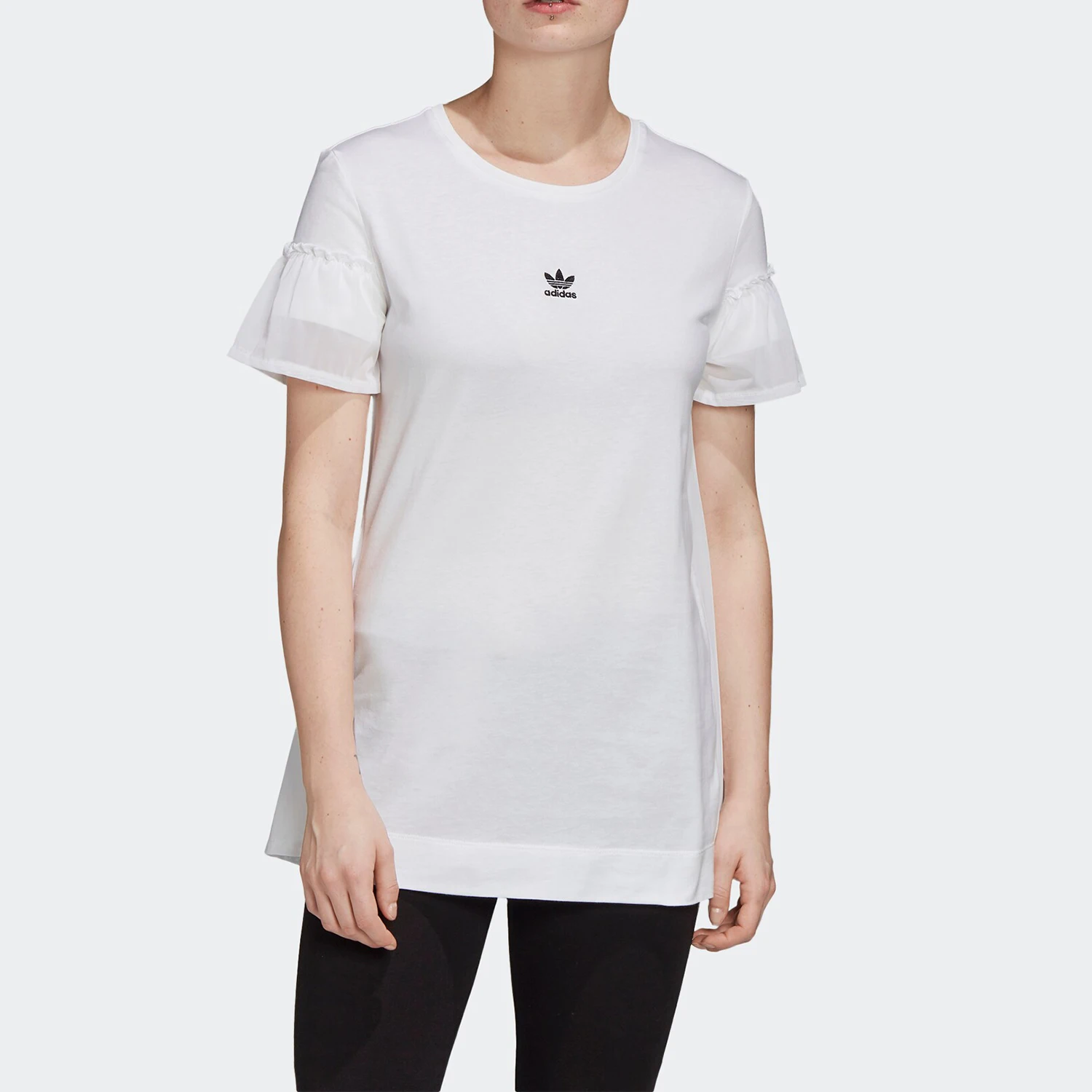 [アディダス-オリジナルス]-チュール-tシャツ-レディース-スポーツ-カジュアル-半袖-tシャツ-gk3661
