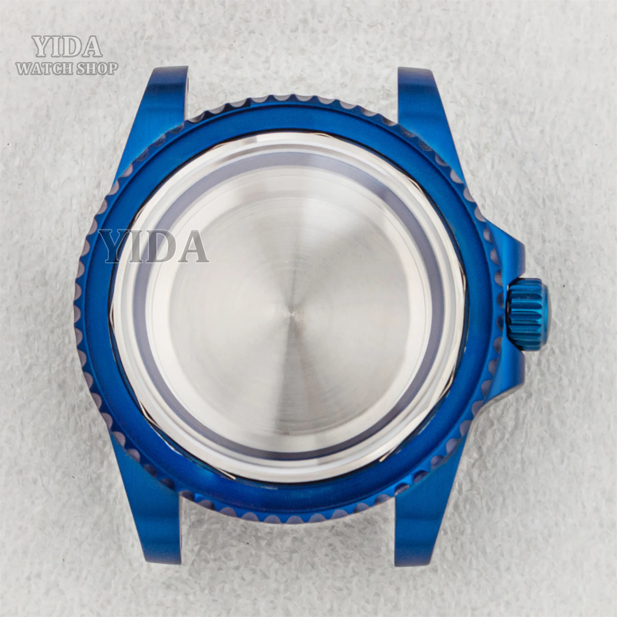 

40mm PVD Blue Watch Case Mod Case 100M Waterproof Sapphire Glass For SUB GMT NH35 NH36 MovementStainless Steel Watch Replacement