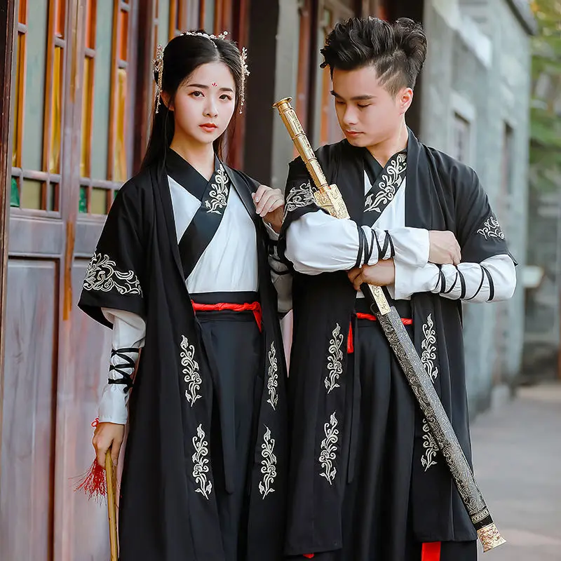 Autumn New Men And Women Chinese Style Retro Hanfu Fairy Ethereal Swordsman Costume Role Play Chivalrous Three Piece Suit