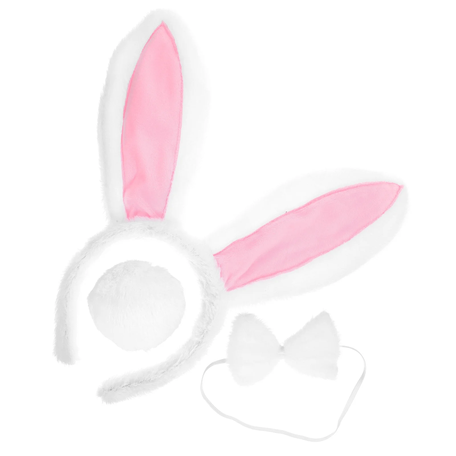 1세트 토끼 귀 머리띠 부활절 의상 액세서리 나비넥타이 꼬리 코스프레 파티 장식 부활절 토끼 의상 액세서리