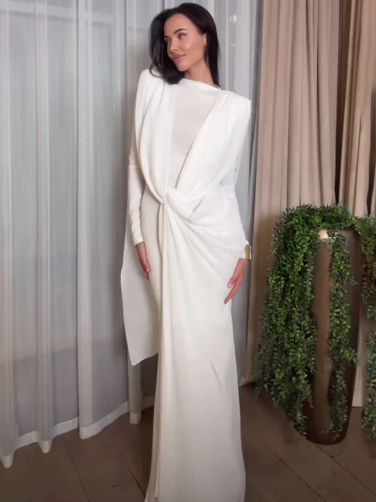 فساتين Kliou أنيقة مكشكشة طويلة للسيدات للخريف، تصميم شبكي غير منتظم، فساتين أساسية متينة وبسيطة غير رسمية #1