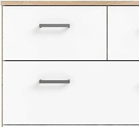 Commode double 8 MELDouble, structure en chêne, blanc