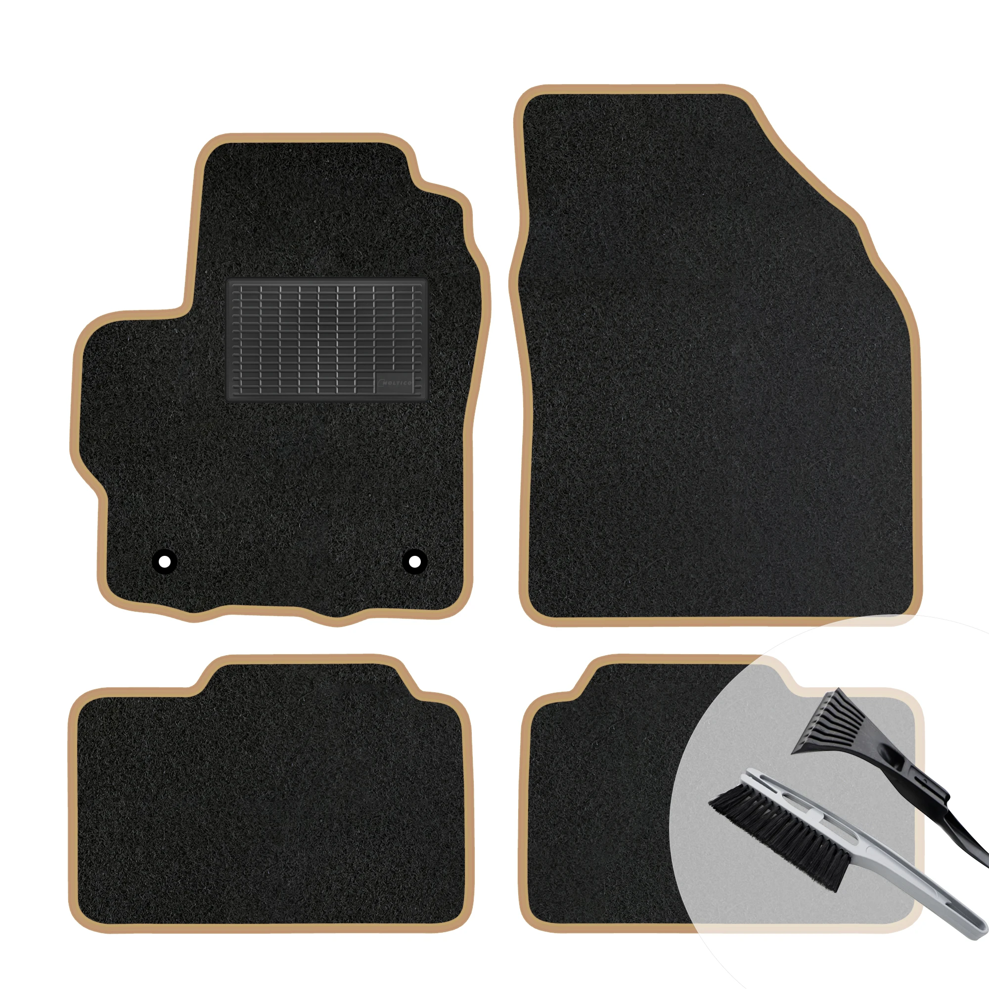 Veloursmatten, beige kleur – geschikt voor: Suzuki Swift IV, bouwjaar 2005-2010.