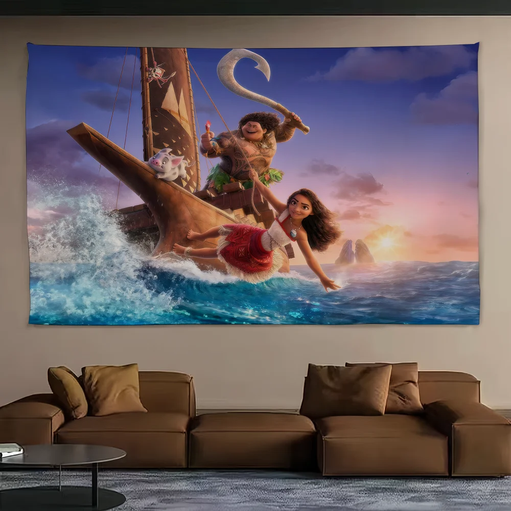 كارتون لطيف M-Moana 2026 Q العلم الديكور في الهواء الطلق نزهة حفلة الفن معلقة المنزل التخييم لافتة الحفلات أفضل الأسعار ضرب المنتج