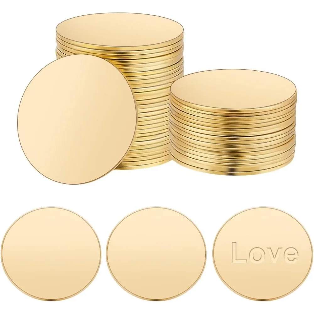 100pcs Metal Stamping Blanks Brass Round Plate 15mm Brass Discs Blank Brass Sheet Engraving Blanks for Crafts Models making kit