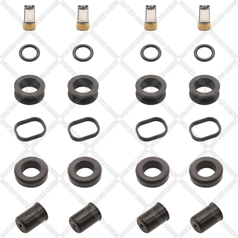 4 set For 23250-50010 TOYOTA LEXUS SUPRA LS400 1UZFE V8 32v 90-93 Fuel Injector Service Repair Kit Filters Orings Seals Grommets