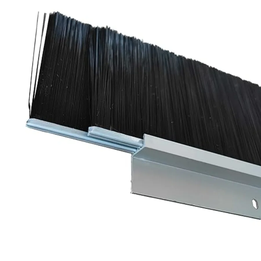 

Double Brush Door Sweep Pack,"x 9." Heavy Duty Aluminum Door Bottom Seal for Garage, Roll-Up and Exterior Doors, Screw-On Gap B