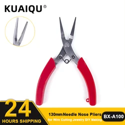 BX-A100 13cm Needle Nose Pliers Red Stainless Steel Multitools for Fishing Wire Crimping Model Jewelry DIY Making Hand Tools