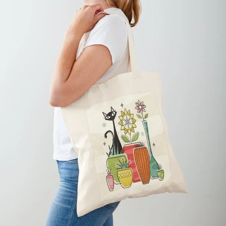 

Plants Pots and a Pussycat studioxtine Tote Bag Canvas stote bag shopper bags for women shoping bag eco folding