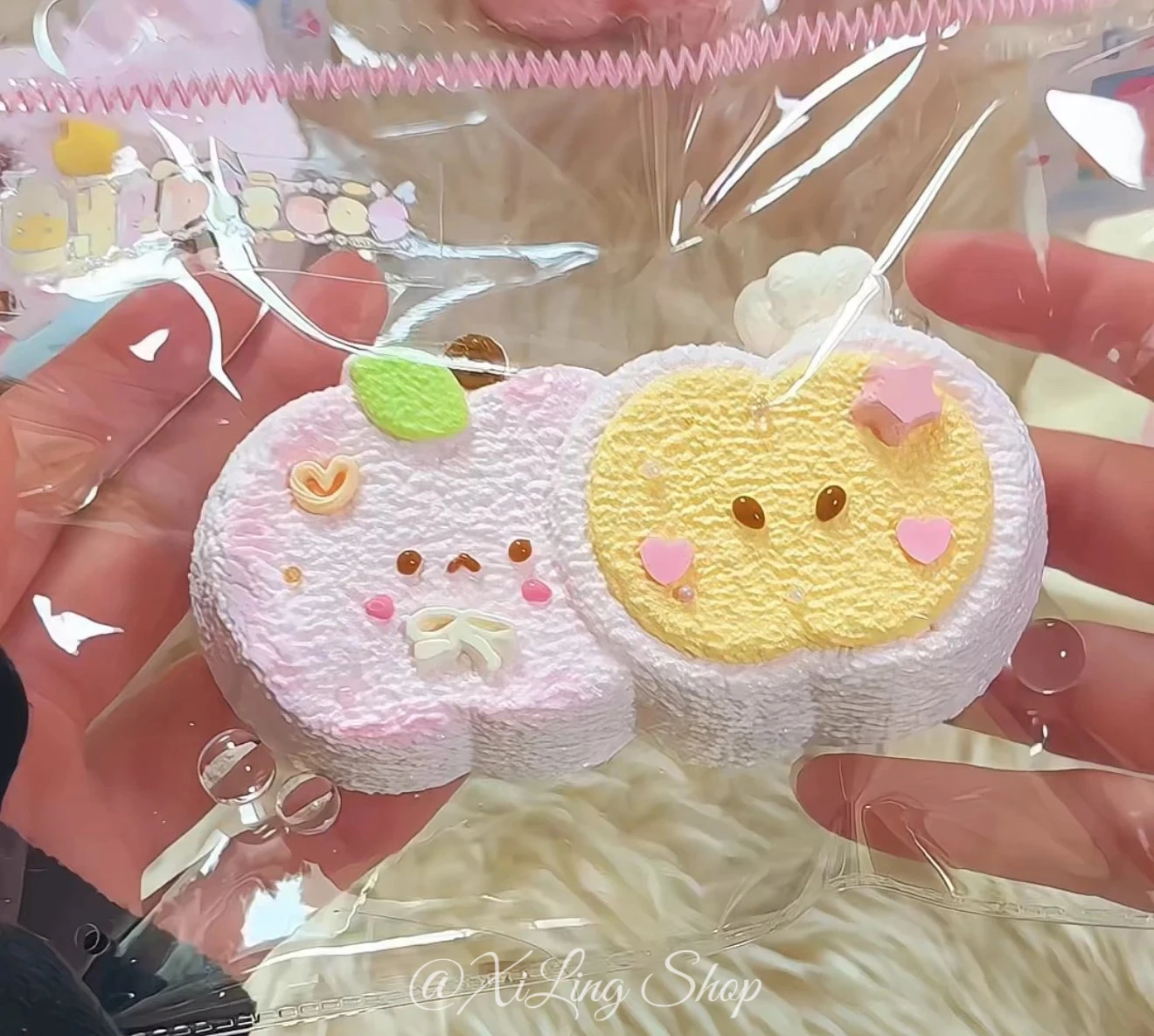 1 pieza de Taba Squishy~ hecho a mano~ Textura de arcilla cremosa! - Forma de tostada de manzana para aliviar el estrés - Silicona de calidad alimentaria