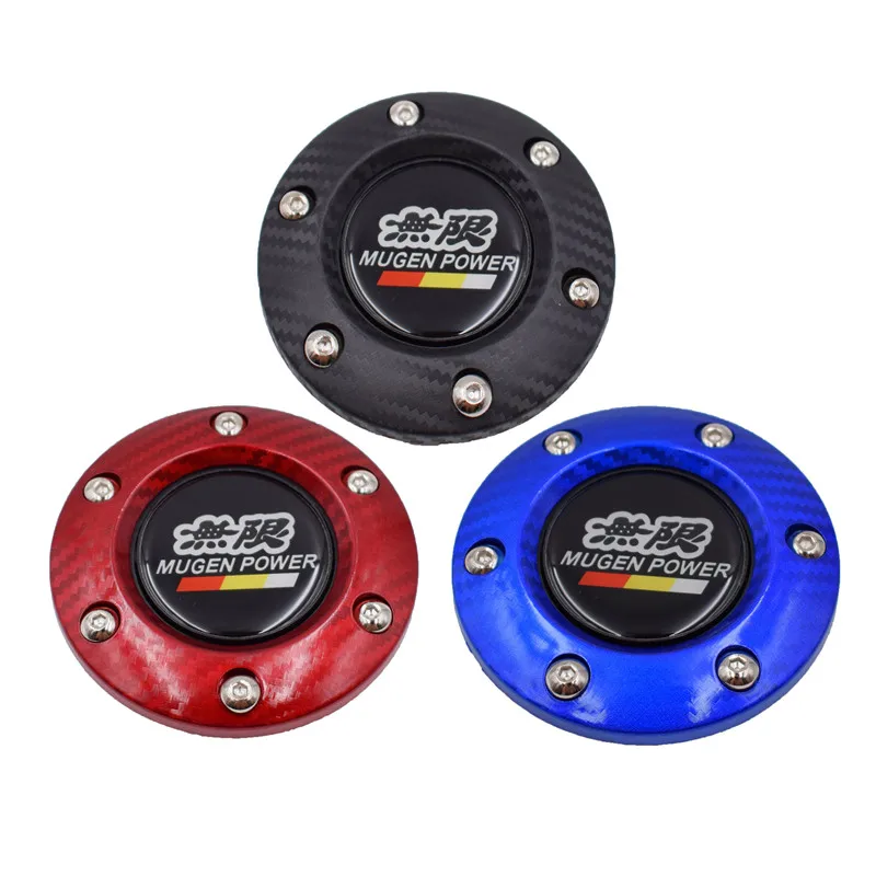 jdm Mugen Power Car Horn Button Sport Steering Wheel Center Cap for universal