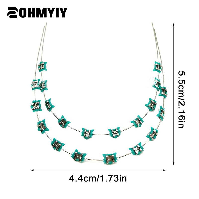 

2Pcs Cartoon Cat Dental Metal Braces Archwire Without Hooks Metal Bracket And Ligature Ties Colorful Temporary Tooth Decoration