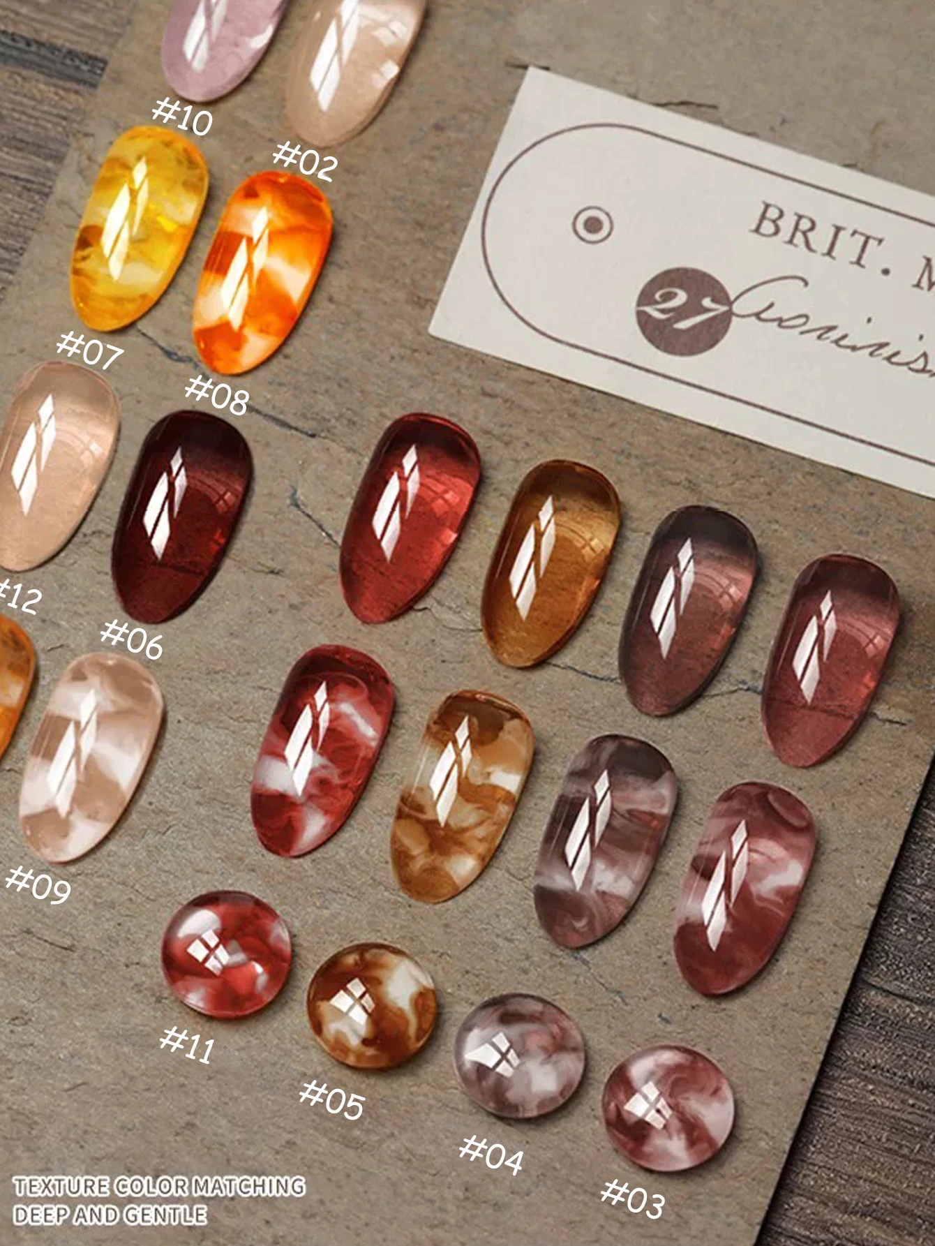 1-12 stücke WS Weihnachten Nagel Eis Transparent Schildkröte Bernstein Gel Nagellack Beliebte Bleaching Braun Orange Nagel Salon Nagel liefert – Detail 6