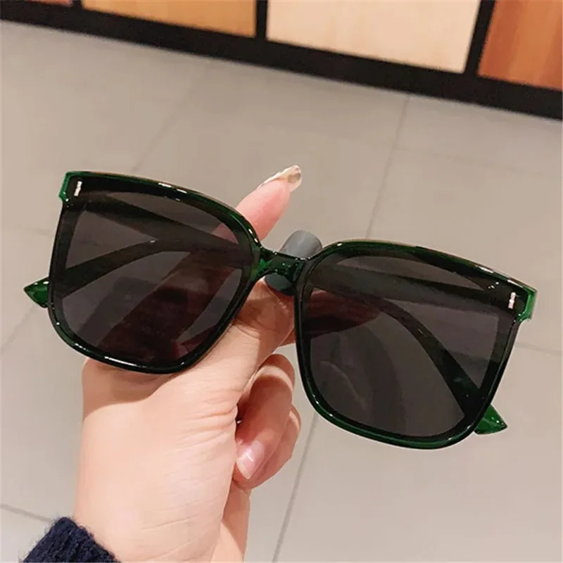 Retro Large Frame Sunglasses Men Women Popular Square Sun Glasses Ladies Black Eyeglasses Driver Goggles UV400 Eyewear