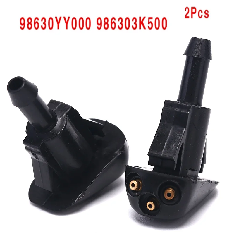 2Pcs Plastic Black Windshield Wiper Washer Spray Nozzle For Hyundai Kia 98630YY000 986303K500 Car Replacement Accessories