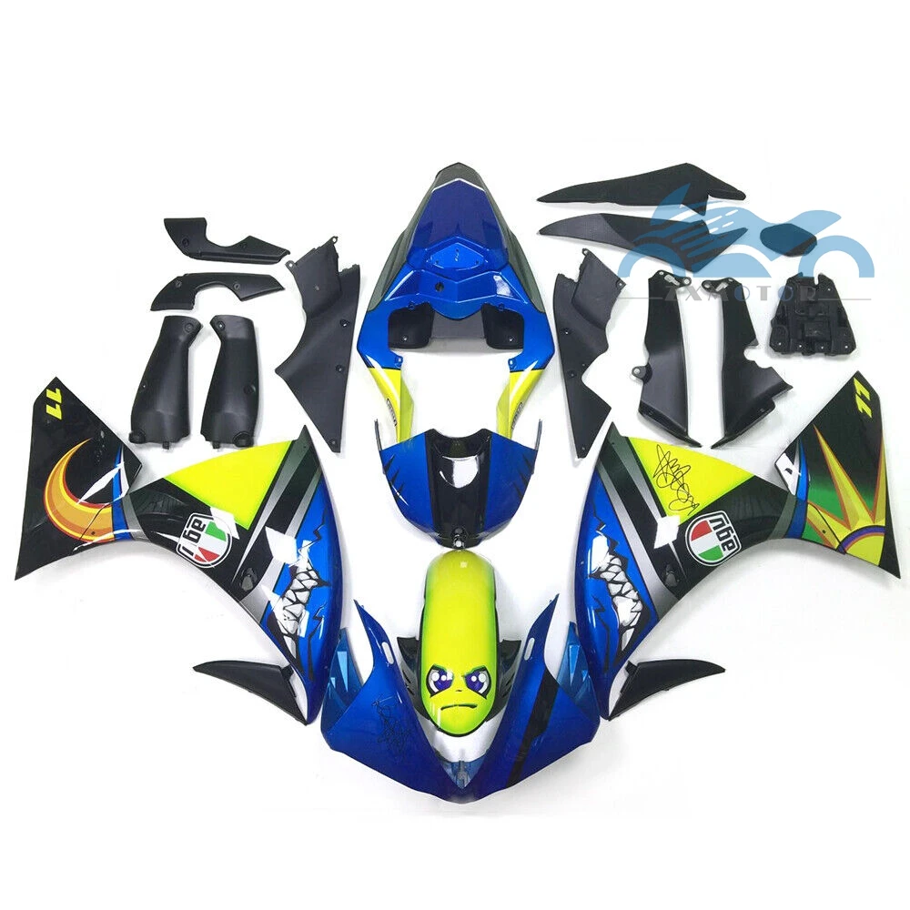 NEW ABS kits For Kit for YAMAHA YZF1000 YZF R1 09-12 YZF R1 2009 2010 2011 2012 Blue Yellow ABS Body Injection Mold Fairings Set