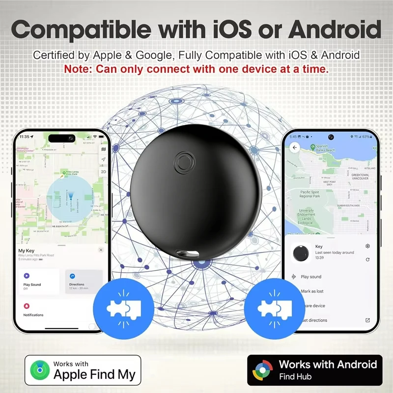 Mini Hidden GPS Tracker with Magnetic Case – Anti-Loss Locator for Car, Wallet, Pet, Works with iOS Find My & Google Find Hub