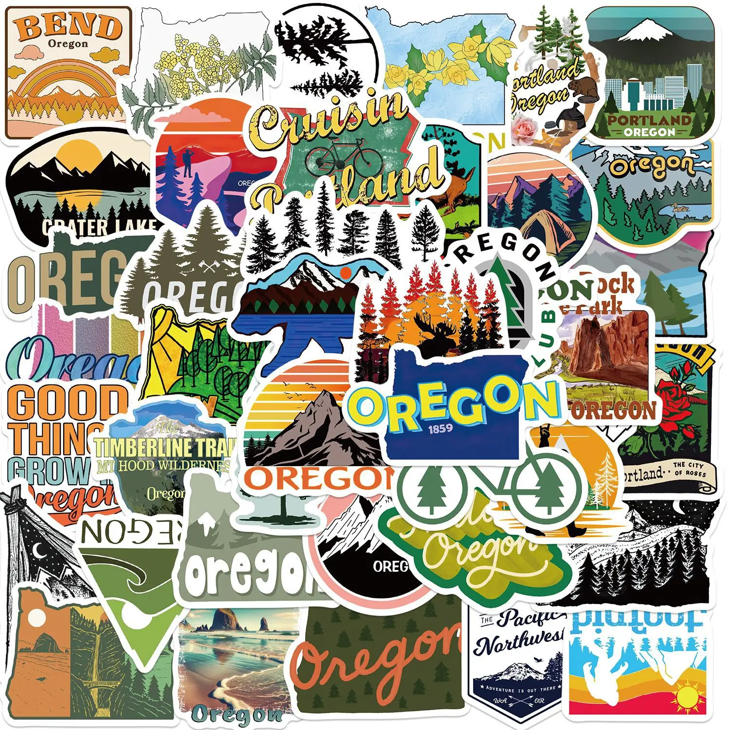 10/30/50 pz Oregon America state sticker per valigia Skateboard Laptop bagagli telefono Styling decalcomania fai da te Pegatina