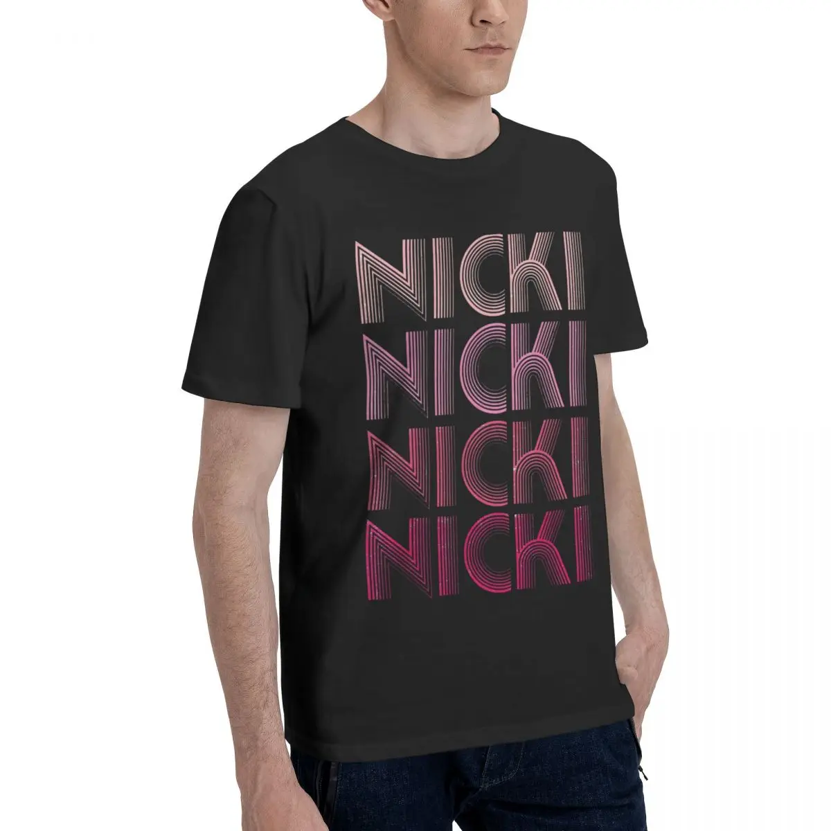 Men's I Love Nicki Minaj T Shirt Pure Cotton Tops Awesome Short Sleeve Crewneck Tees Gift Idea T-Shirt