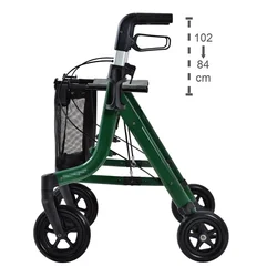 Rollator Walker with Seat, Comfortable Handles and Thick Backrest, Folding Walker for Seniors