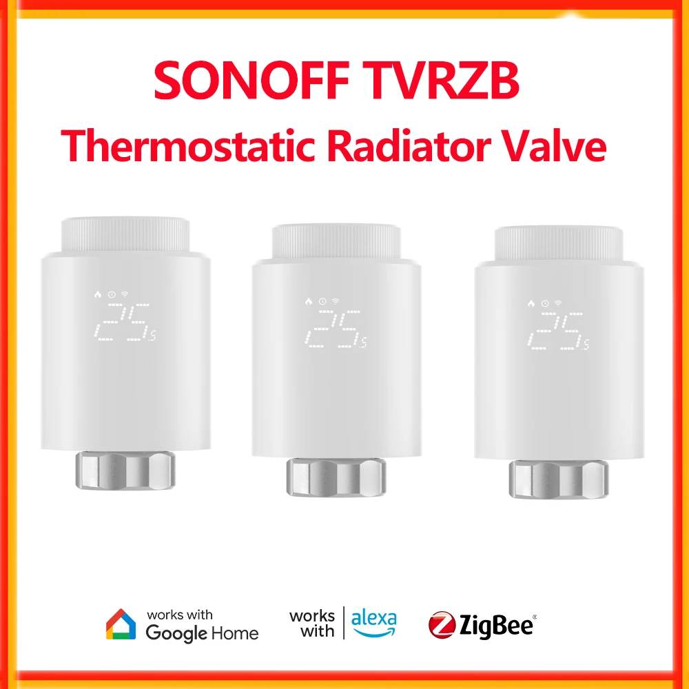 SONOFF TRVZB Zigbee Thermostatic Radiator Valve Smart TRV Controller Energy Save Remote Control Timer Open Window Detection