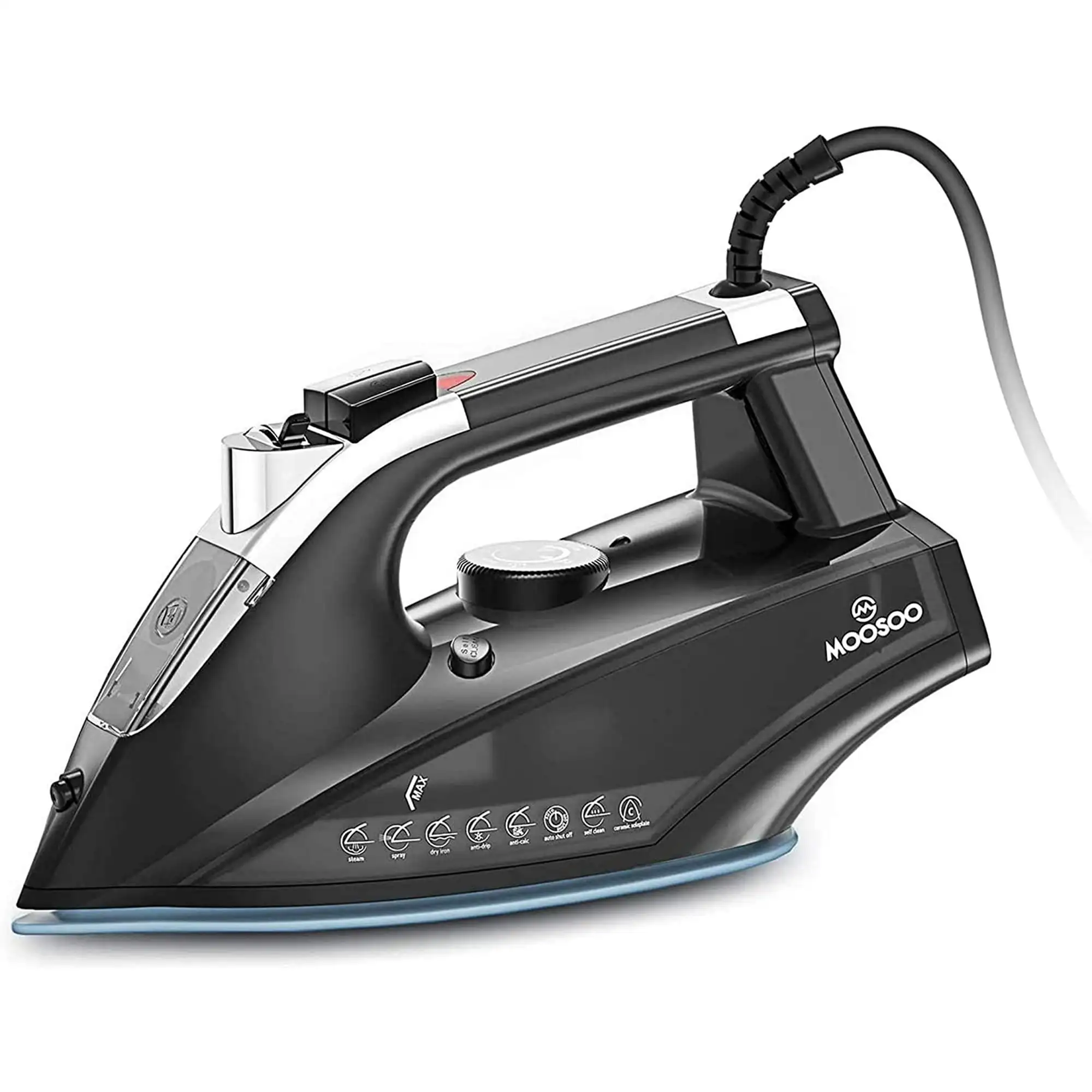 Steam Iron 1800W Dry Iron Lightweight Anti-drip Iron with Auto-Off, ST1800