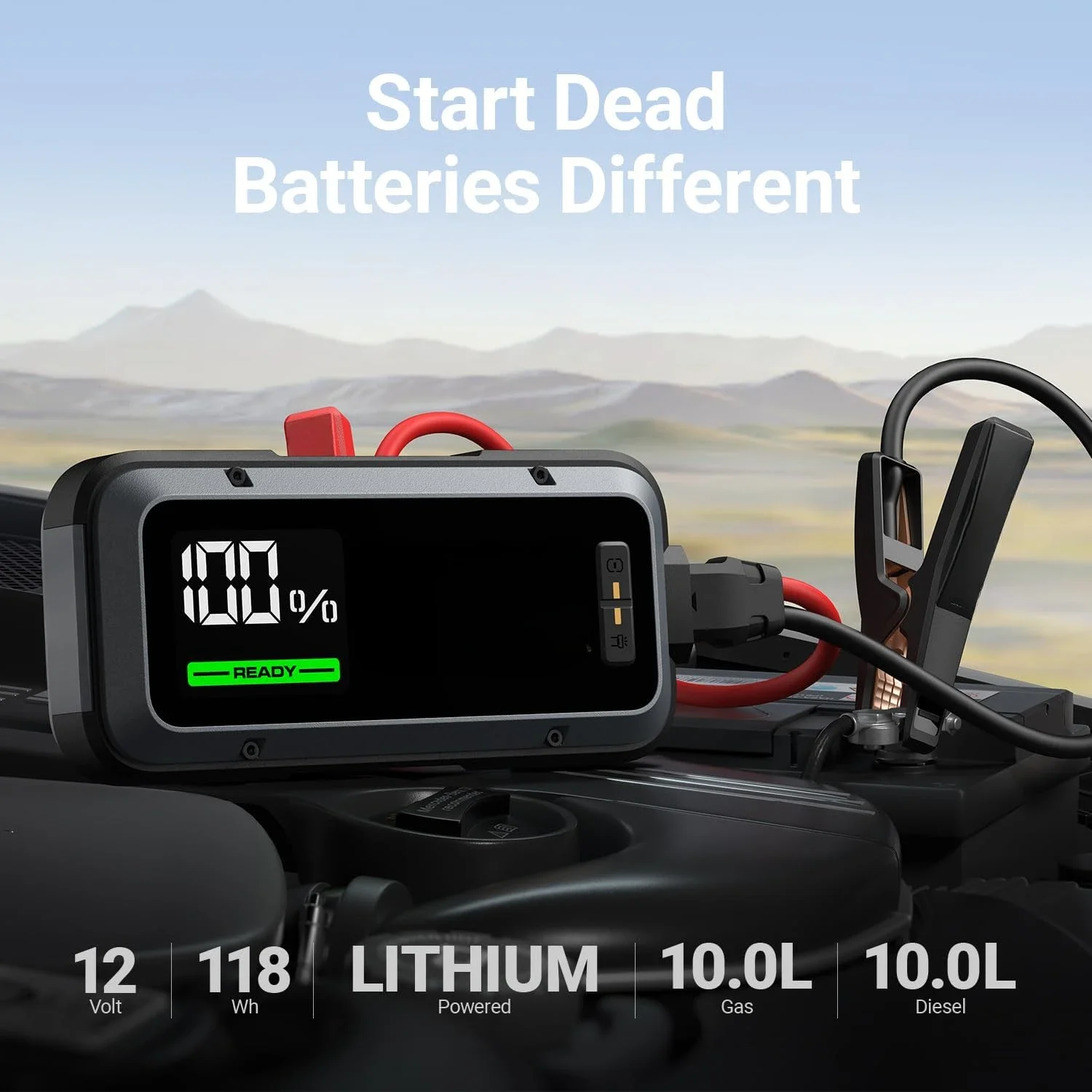 NEW.Jump Starter 4000 Amp 32000mAh Car Starter with -40℉ Start Tech PD 65W Lithium Portable Car Battery Booster Pack