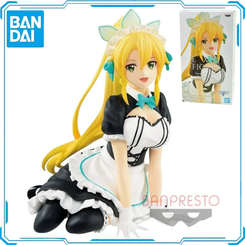 In Stock Original Bandai BANPRESTO EXQ Leafa Maid ver. Action Figure Animation Toy Gift Model Collector Anime Hobby Genuine