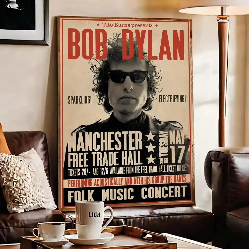 Singer B-Bob Dylan Painting Calligraphy Frameless Canvas Poster Wall Art Perfect For Hallway Home Decoration Holiday Gifts
