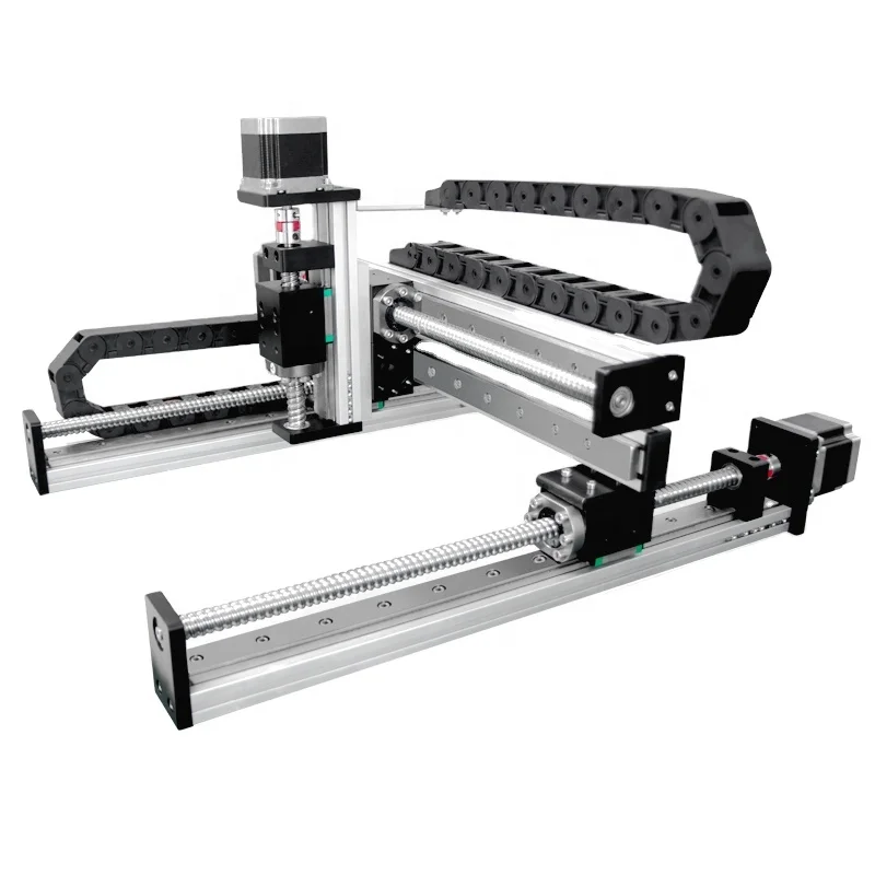Combination Robot Gantry Nema23 Stepper Motor PLC Bearing 0.05mm Accuracy 25kg Load Capacity 16mm Ball Screw 5/10mm Lead For