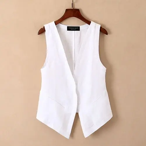 Fashion Solid Color Chiffon Women's Vest Coats 2024 New Spring New Slim Fit Thin Waistcoat Female Sleeveless Suit Vest Tops L82