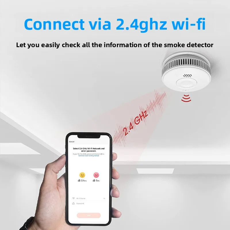 جرافيتي واي فاي المنزل الذكي إنذار دخان الحريق - كاشف تحذير الدخان اللاسلكي #1