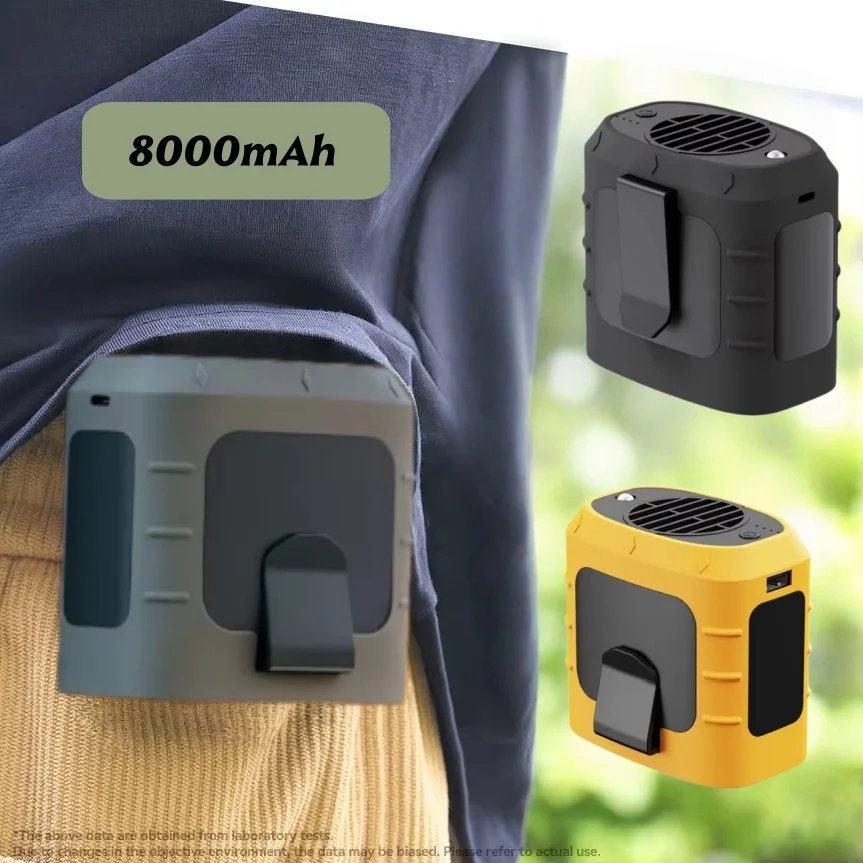 

8000mAh Hanging Neck/Waist Fan USB Mini Portable Rechargeable Fan For Outdoor Camping Hiking Climbing Running Sports