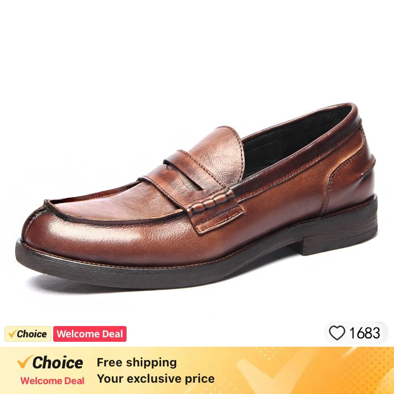 

2024 Summer Flat Shoes man Genuine Leather Lazy Sole Loafers Shoe Casual Sport Vulcanized Sneakers man shoes