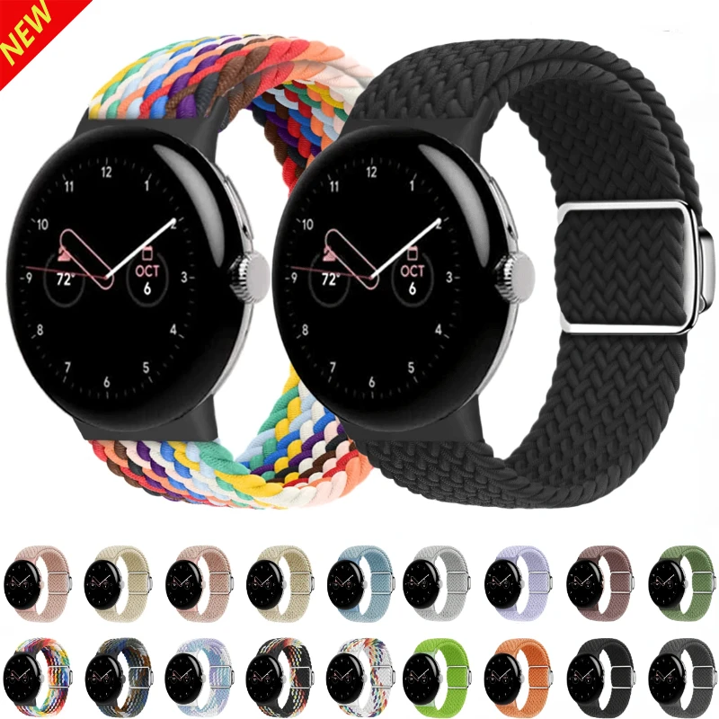 Gevlochten Magnetische Lusband Voor Google Pixel Horloge 2 Band Vervangende Polsband Nylon Armband Correa Pixel Horloge 2 Accessoires