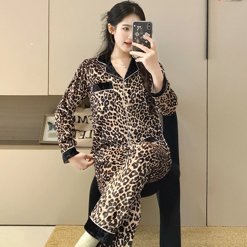 

Pajama Sets Black Women Dessert Cashmere Polka Dot Print Festive Gifting Sleepwears Easy Care Round Neck Short Sleeve Ankle 2026