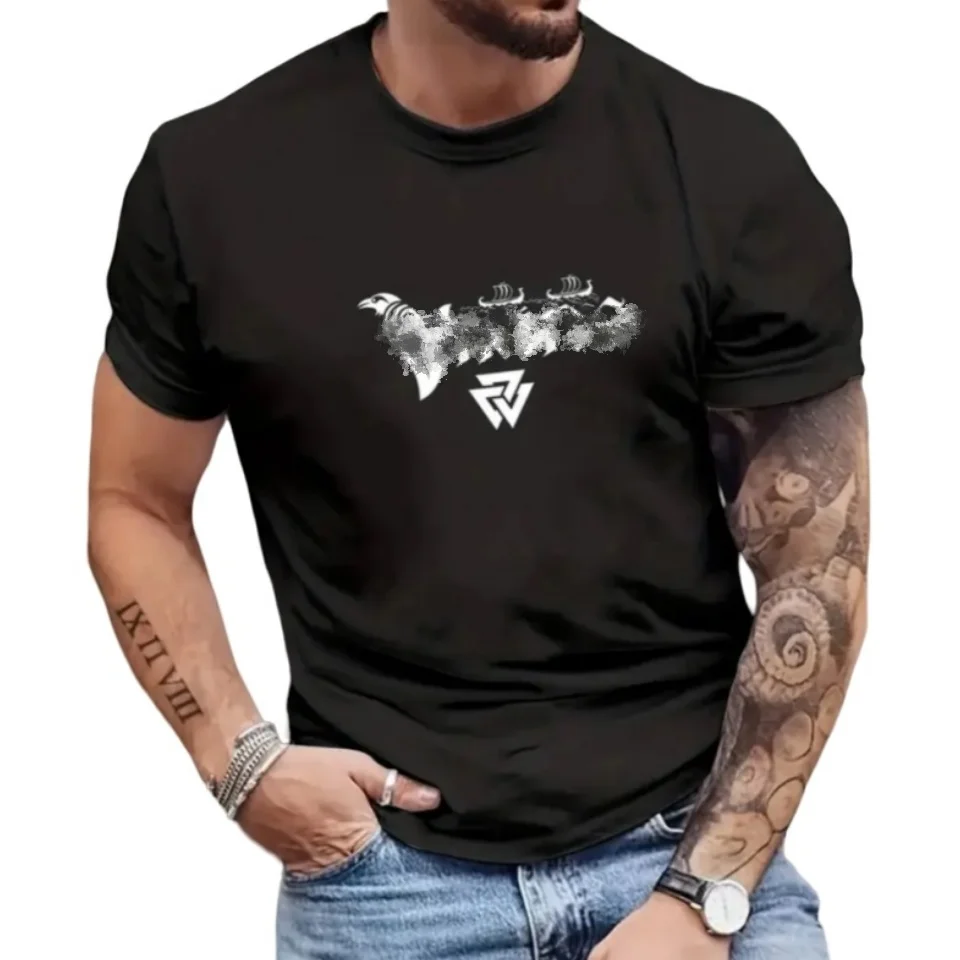 

Black Color Retro Style T Shirts For Men Summer Breathable Polyester Short Sleeve Tee Shirts Casual Men Clothing Asian Size 6XL