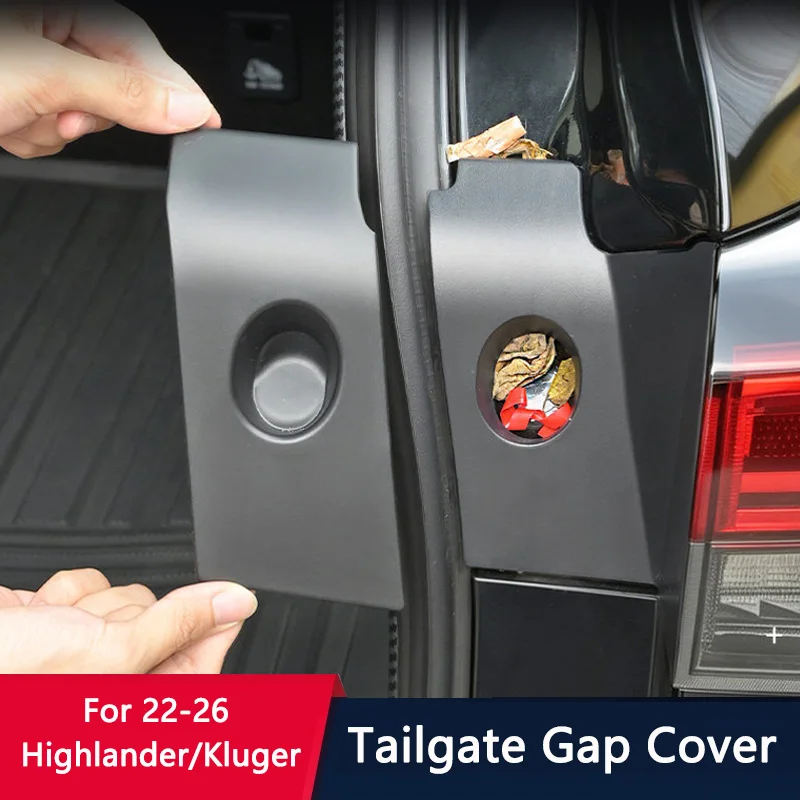 QHCP Car Tailgate Gap Cover Trim ABS Anti-blocking Trunk Side Door Screw Cover Fits For Toyota Highlander Crown Kluger 2022-2026