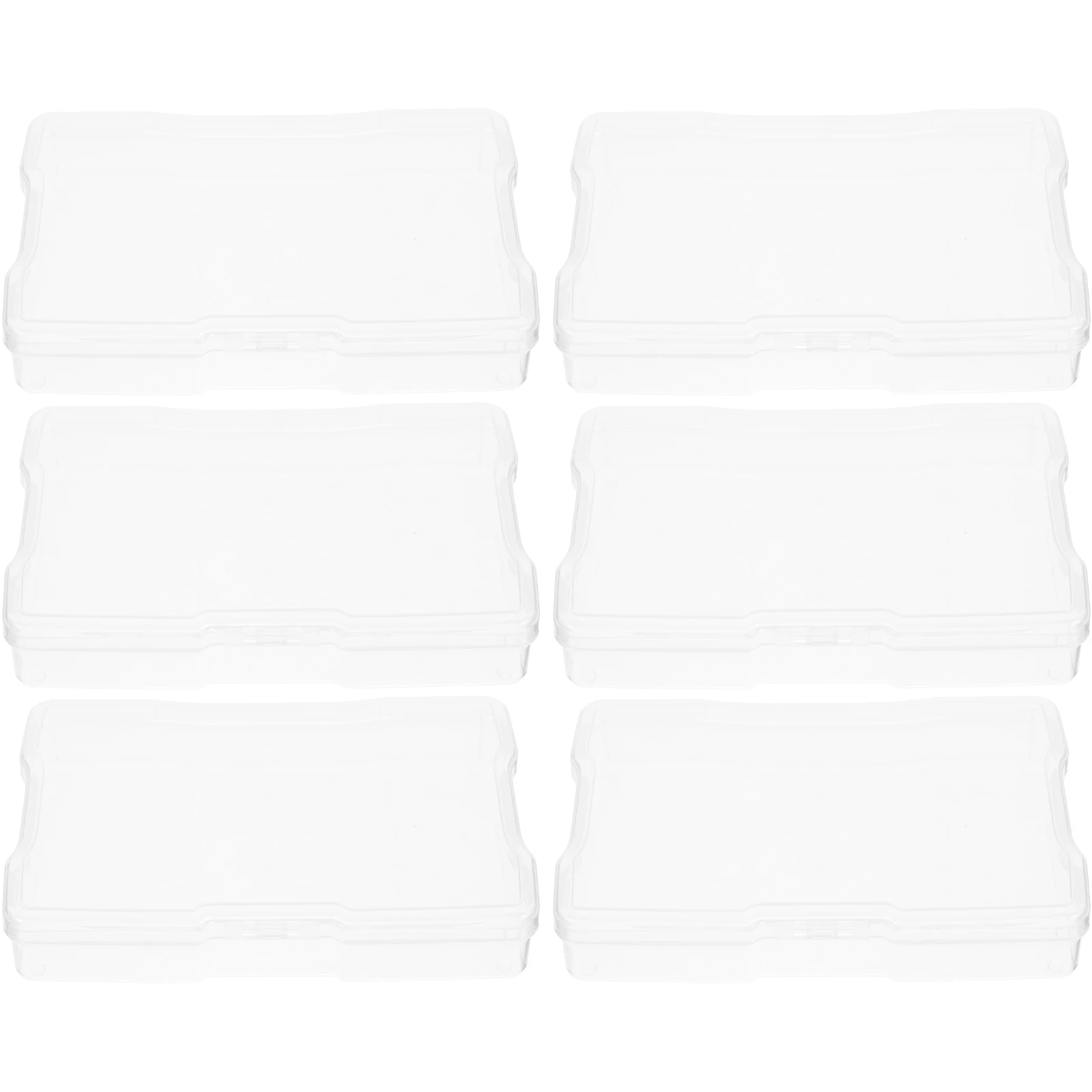 

6pcs Storage Boxes 4x6 Inch Clear PP Multifunctional Organizer Portable File Case for Photos Hardware Sticker File Case